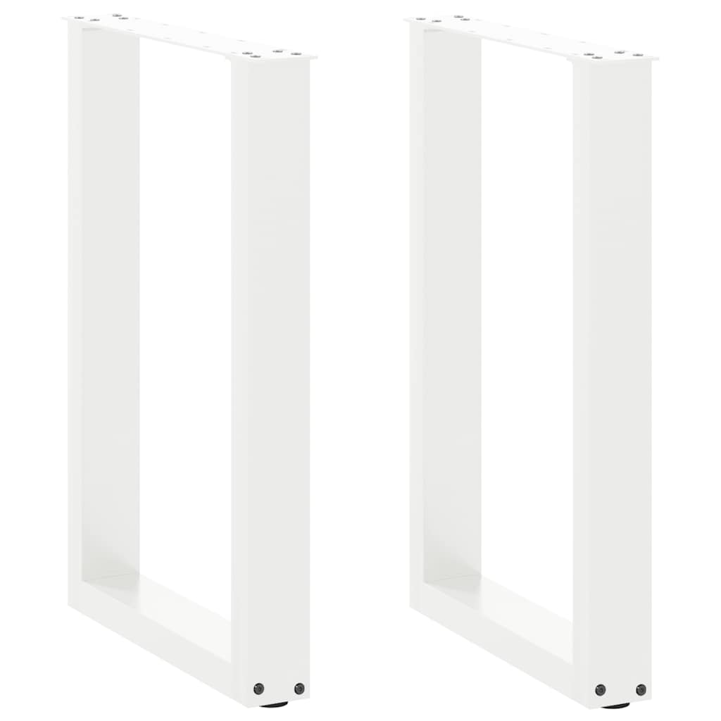 Valgomojo stalo kojelės, 2 vnt., baltos, 50x(72-73) cm, plienas, U formos