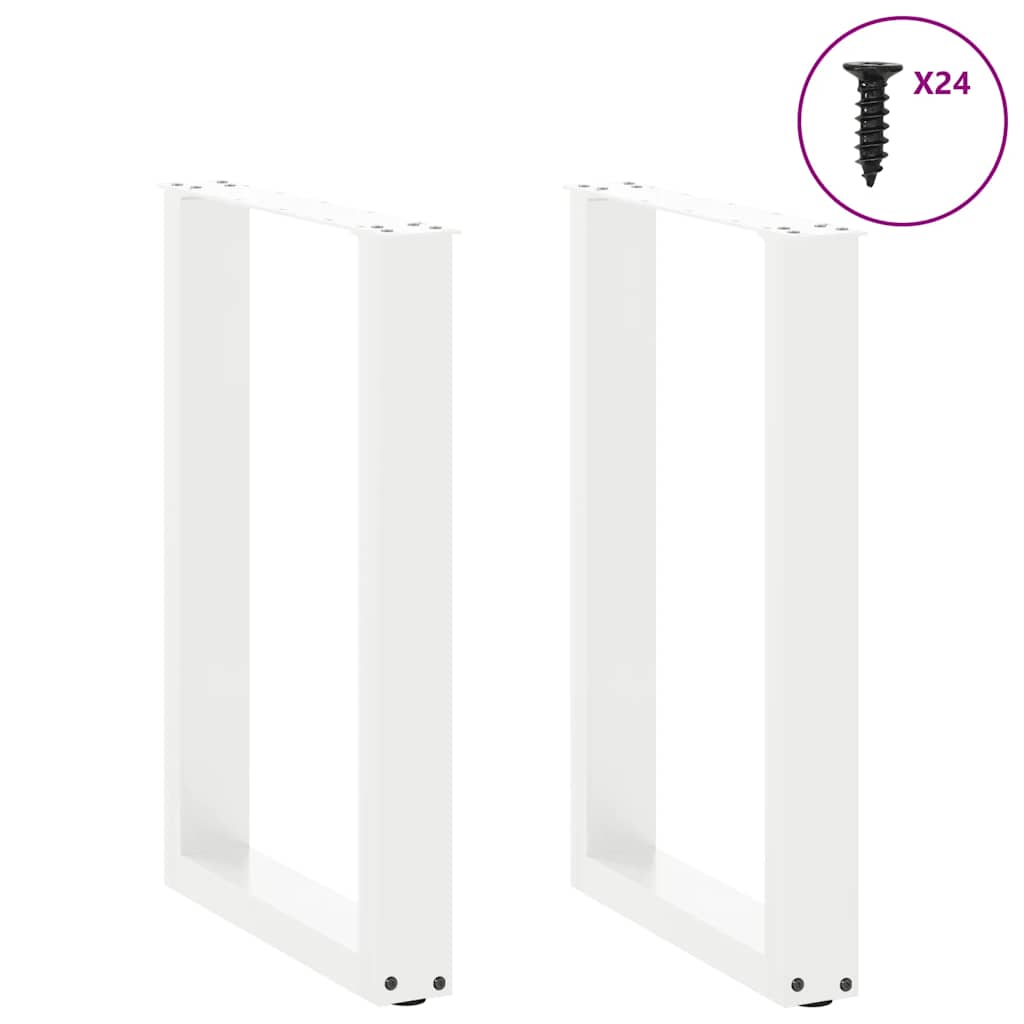 Valgomojo stalo kojelės, 2 vnt., baltos, 50x(72-73) cm, plienas, U formos