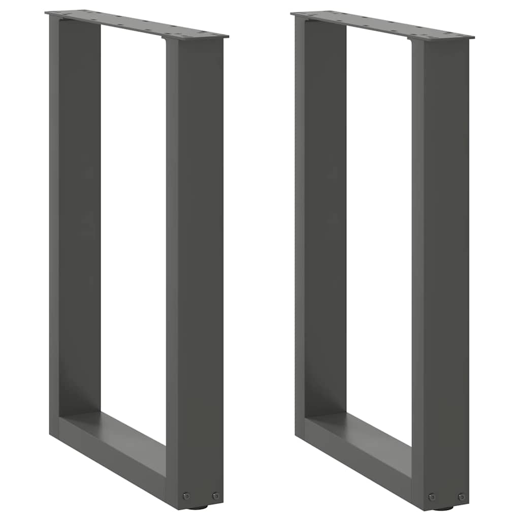 Valgomojo stalo kojos, U formos, 2 vnt., antracito spalvos, 50x(72-73) cm, plienas