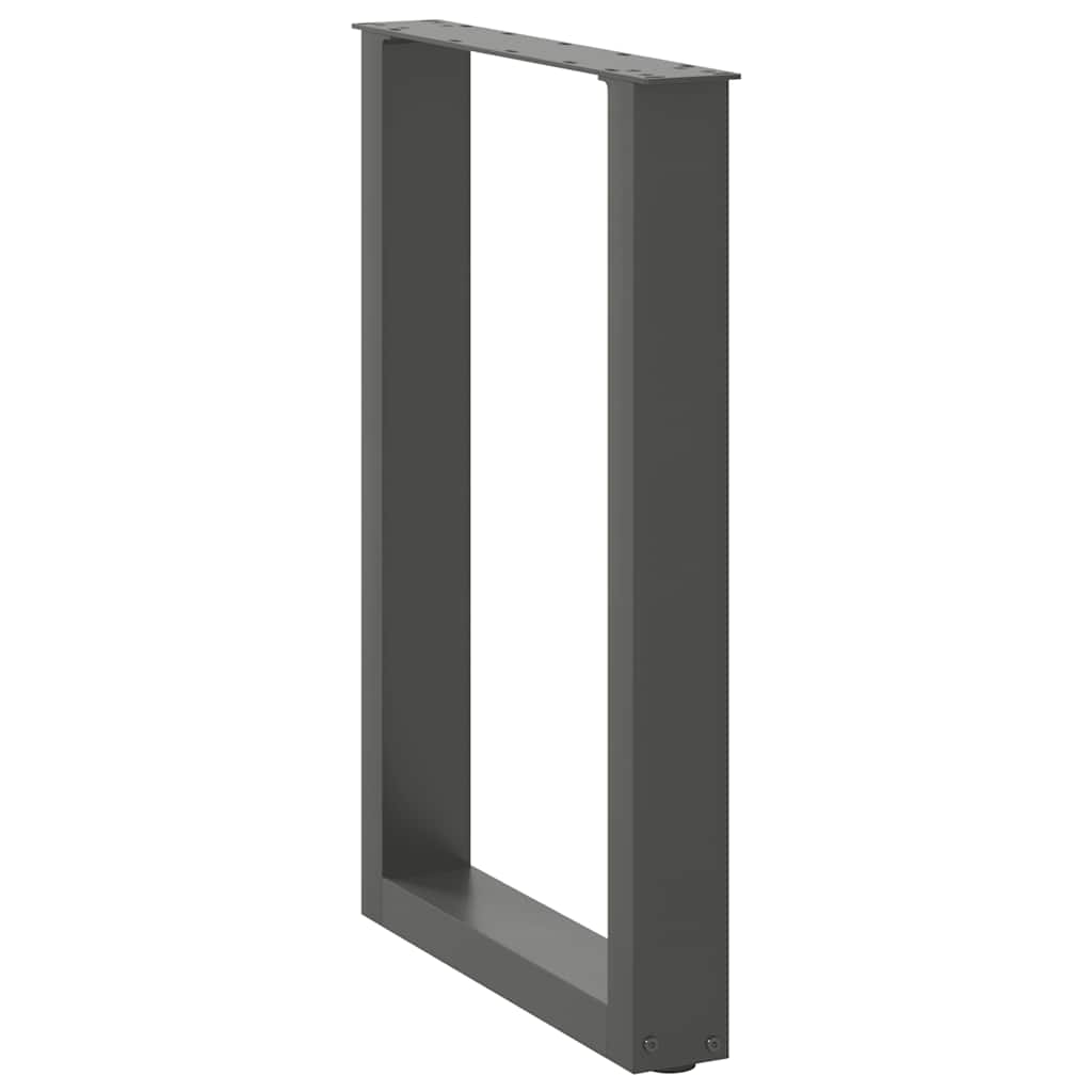 Valgomojo stalo kojos, U formos, 2 vnt., antracito spalvos, 50x(72-73) cm, plienas