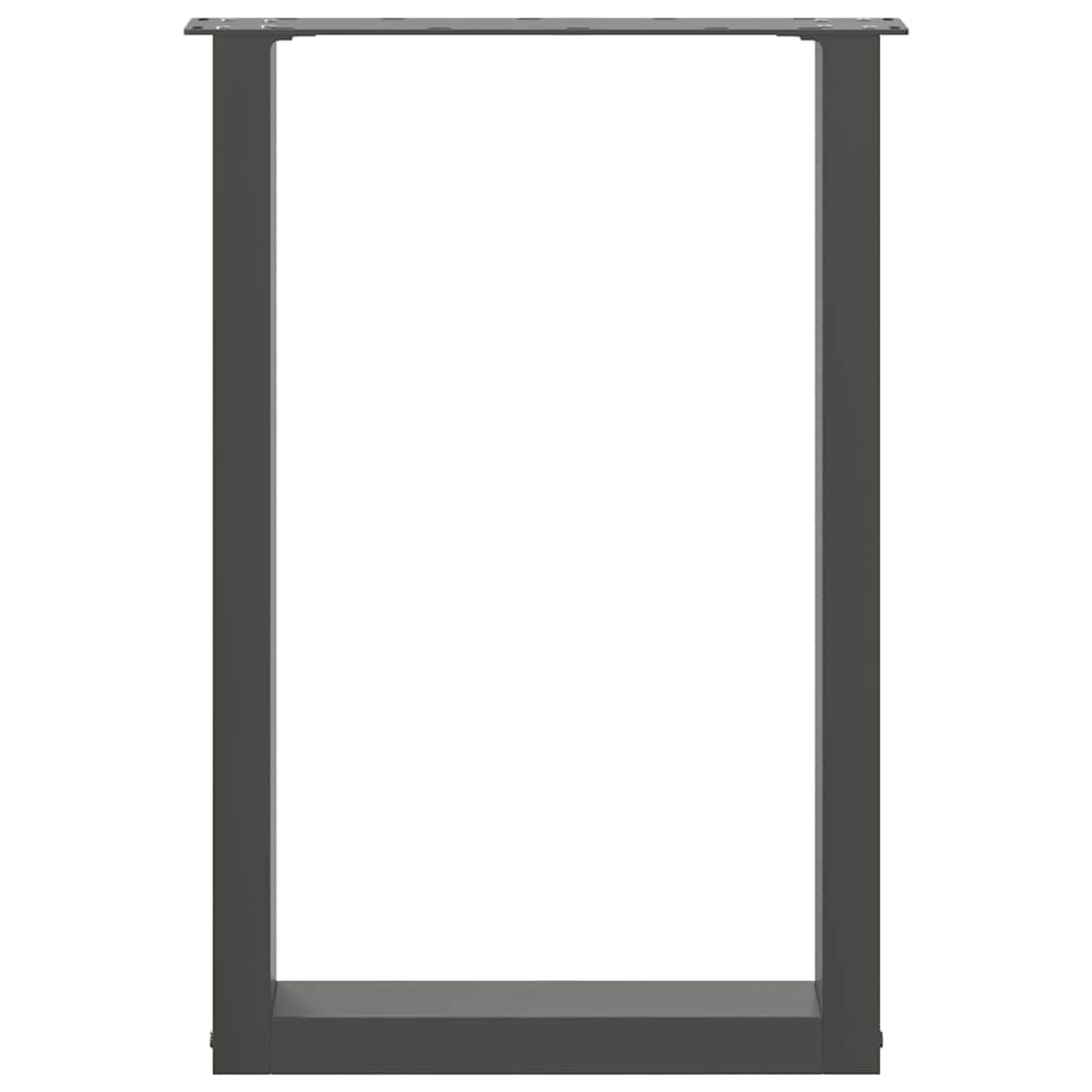 Valgomojo stalo kojos, U formos, 2 vnt., antracito spalvos, 50x(72-73) cm, plienas