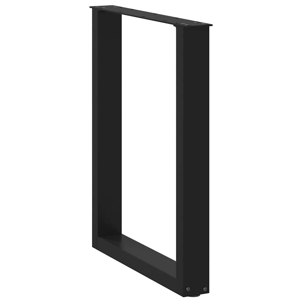 Valgomojo stalo kojelės, 2 vnt., juodos, 60x(72-73) cm, plienas, U formos