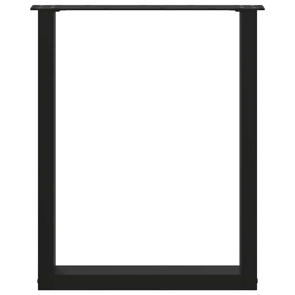 Valgomojo stalo kojelės, 2 vnt., juodos, 60x(72-73) cm, plienas, U formos