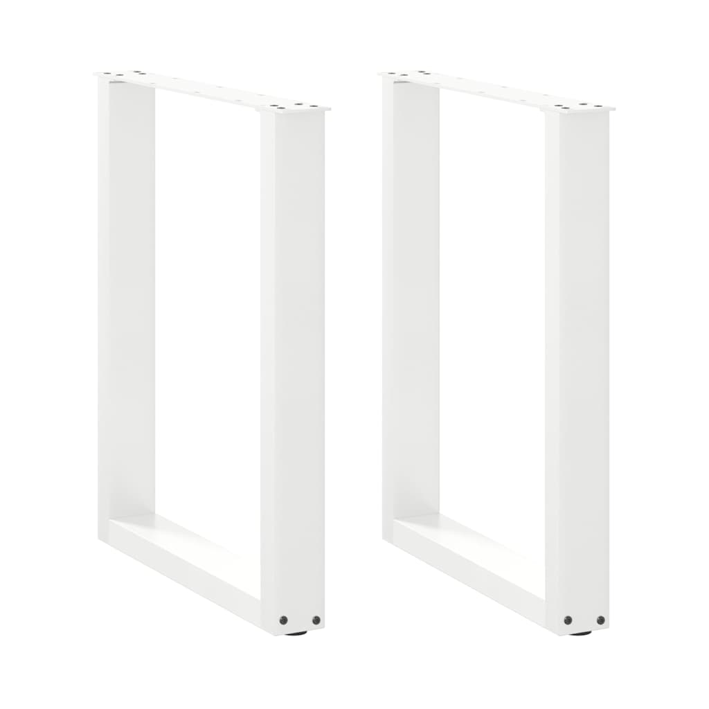 Valgomojo stalo kojelės, 2 vnt., baltos, 60x(72-73) cm, plienas, U formos