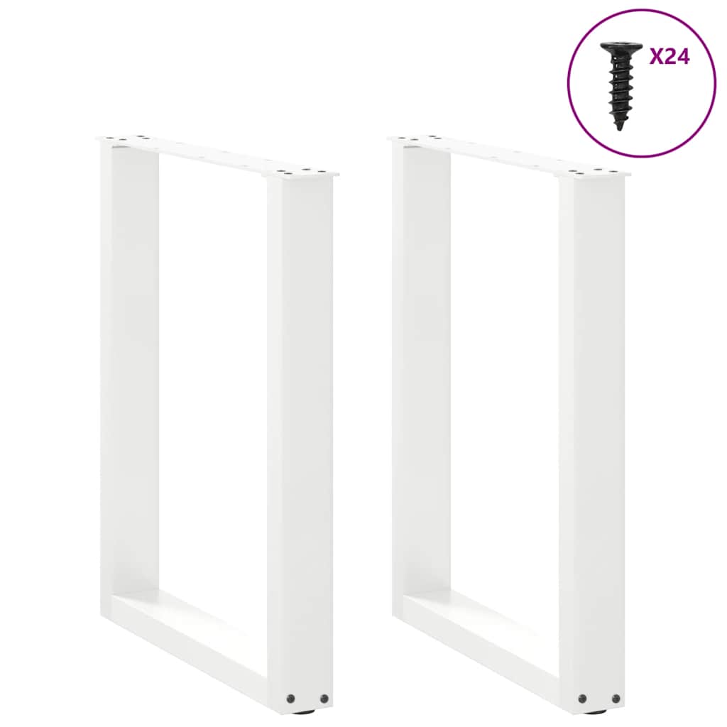 Valgomojo stalo kojelės, 2 vnt., baltos, 60x(72-73) cm, plienas, U formos