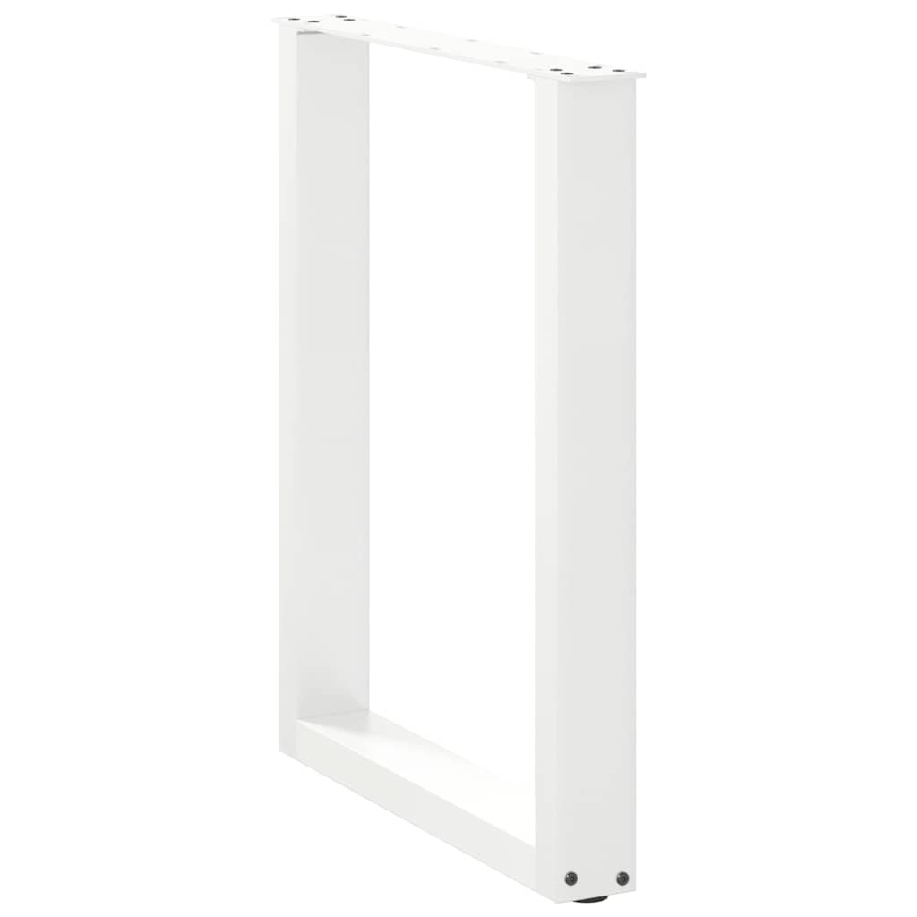 Valgomojo stalo kojelės, 2 vnt., baltos, 60x(72-73) cm, plienas, U formos