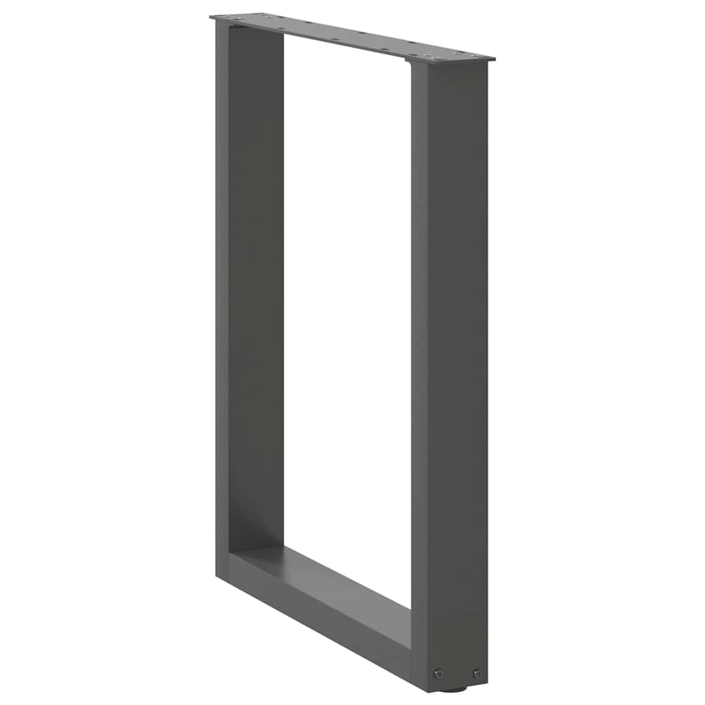 Valgomojo stalo kojos, U formos, 2 vnt., antracito spalvos, 60x(72-73) cm, plienas