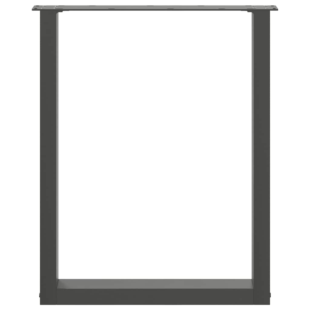 Valgomojo stalo kojos, U formos, 2 vnt., antracito spalvos, 60x(72-73) cm, plienas