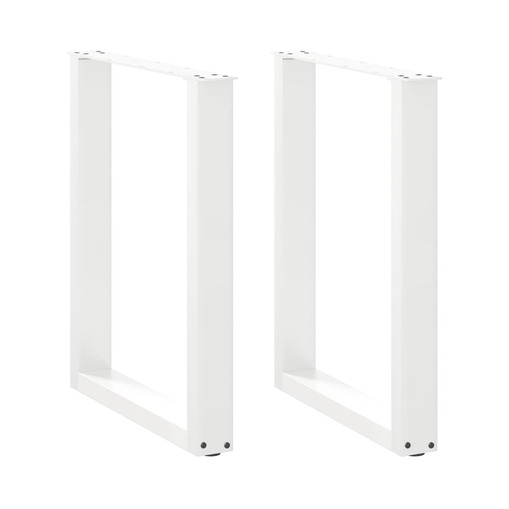 Valgomojo stalo kojelės, 2 vnt., baltos, 70x(72-73) cm, plienas, U formos