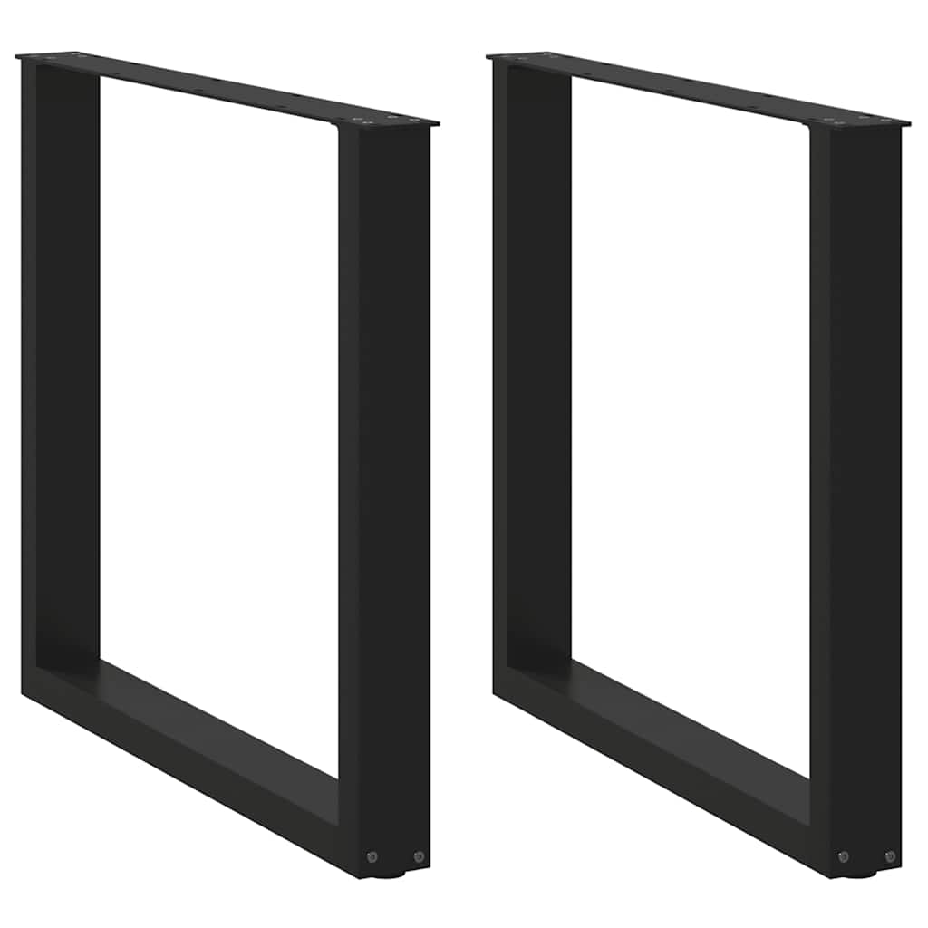 Valgomojo stalo kojelės, 2 vnt., juodos, 80x(72-73) cm, plienas, U formos