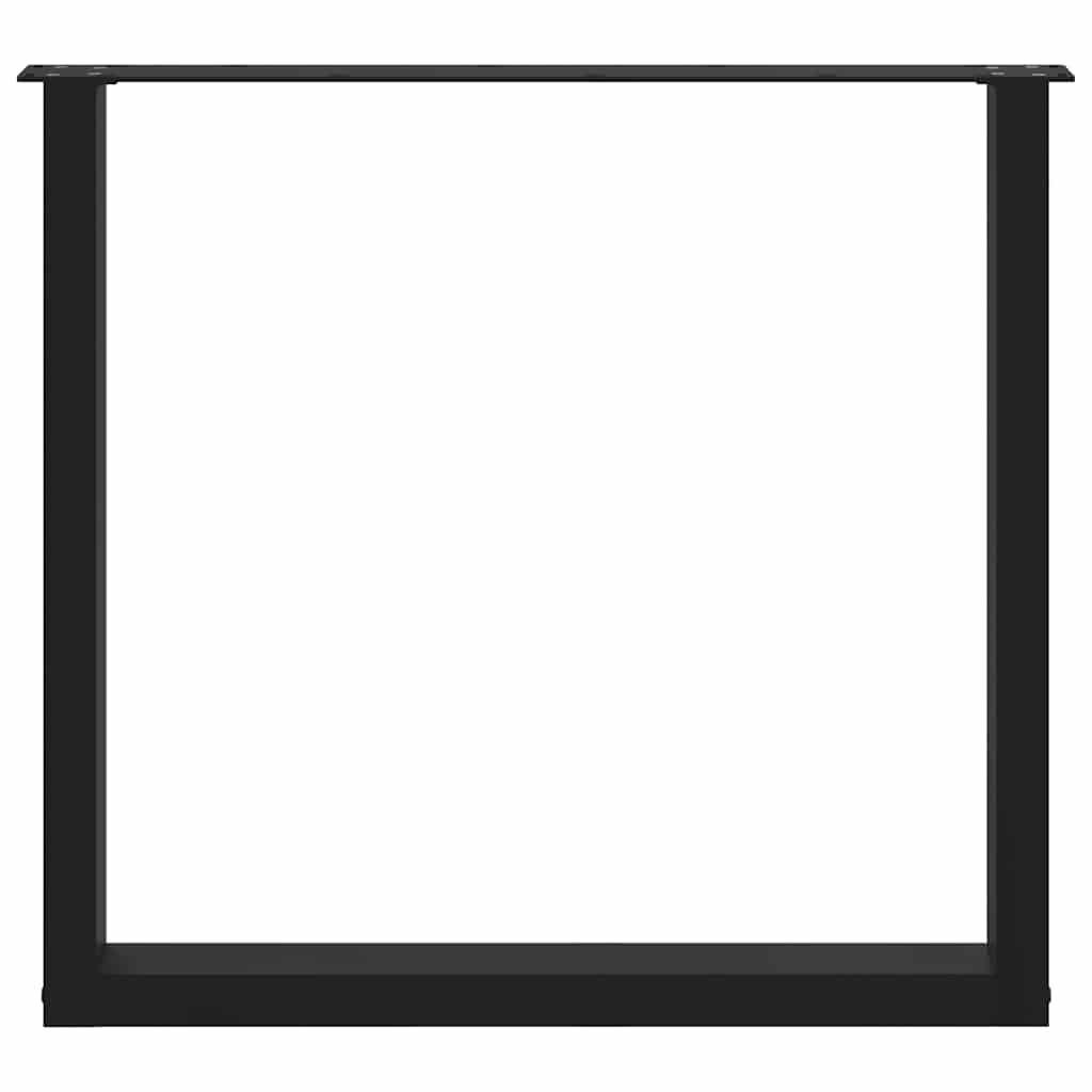 Valgomojo stalo kojelės, 2 vnt., juodos, 80x(72-73) cm, plienas, U formos