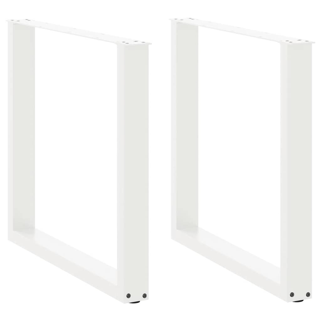 Valgomojo stalo kojelės, 2 vnt., U formos, baltos, 80x(72-73) cm, plienas