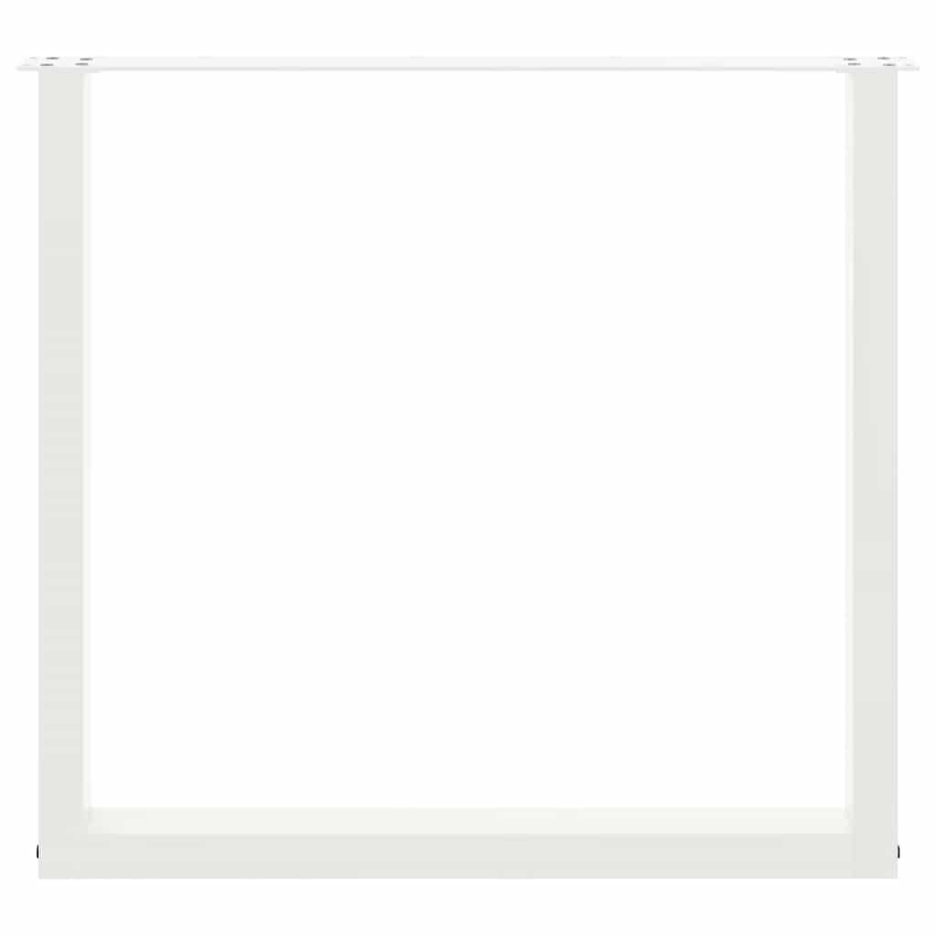 Valgomojo stalo kojelės, 2 vnt., U formos, baltos, 80x(72-73) cm, plienas