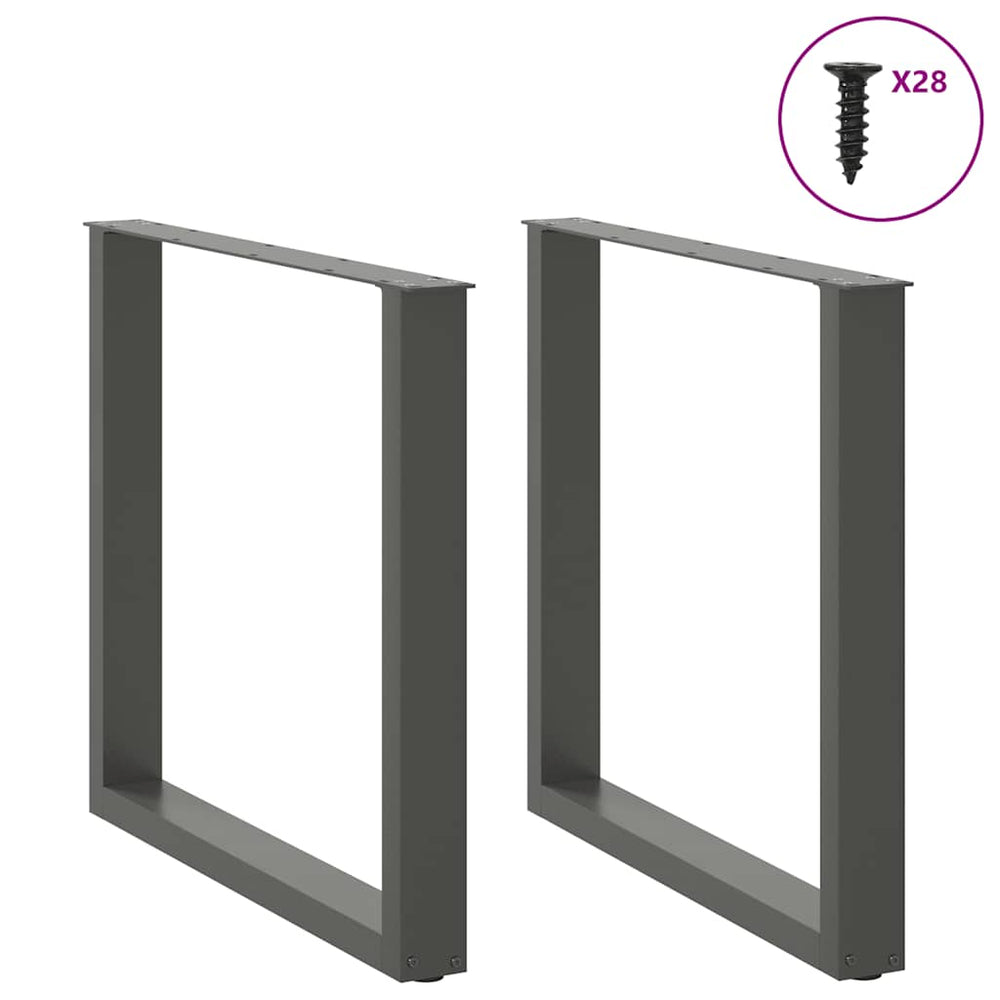 Valgomojo stalo kojos, 2 vnt., antracito spalvos, 80x(72-73) cm, plienas, U formos