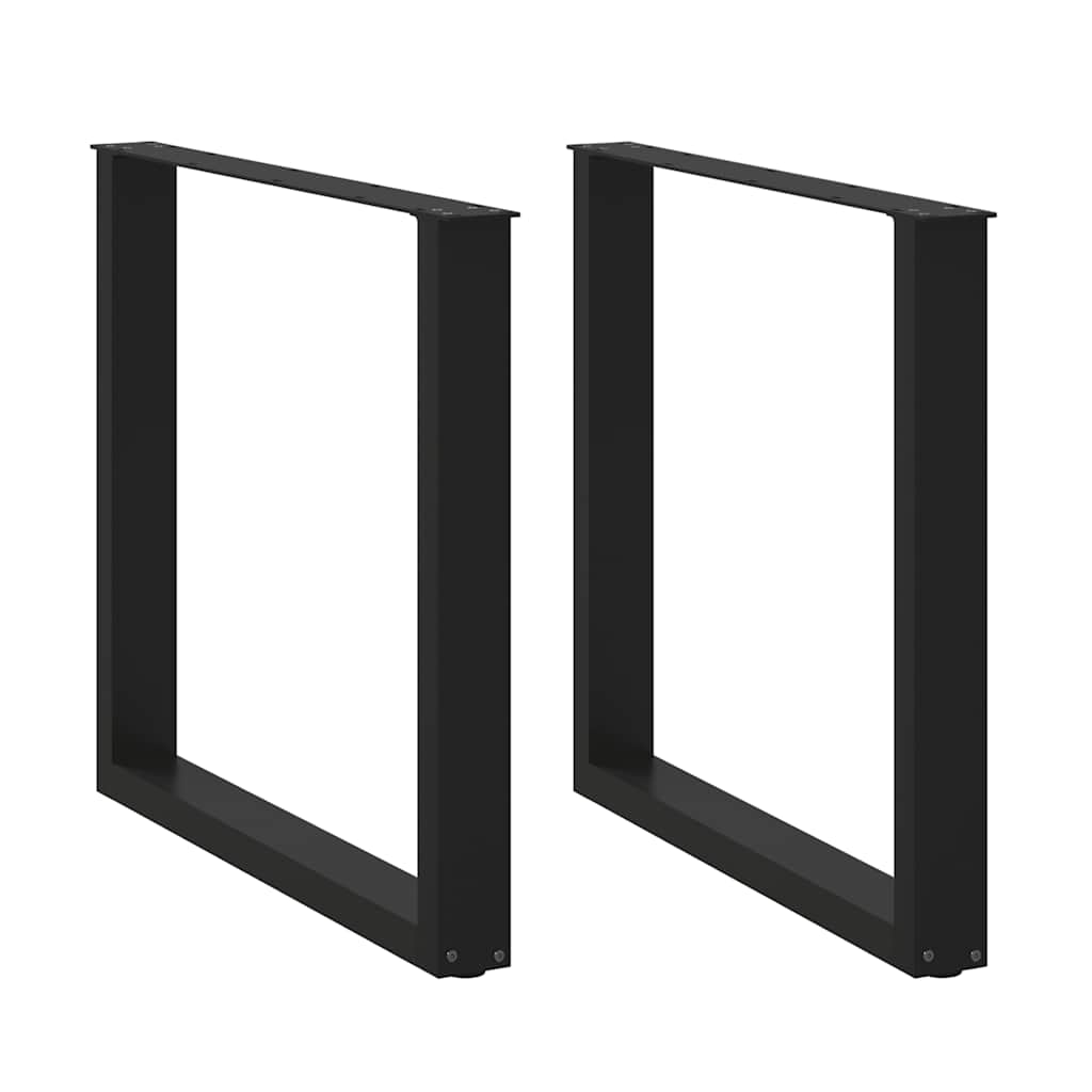 Valgomojo stalo kojelės, 2 vnt., juodos, 90x(72-73) cm, plienas, U formos