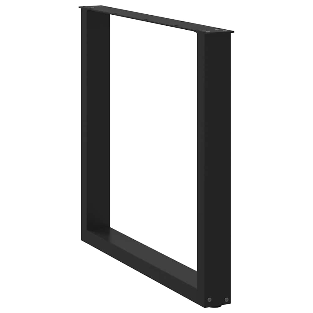 Valgomojo stalo kojelės, 2 vnt., juodos, 90x(72-73) cm, plienas, U formos