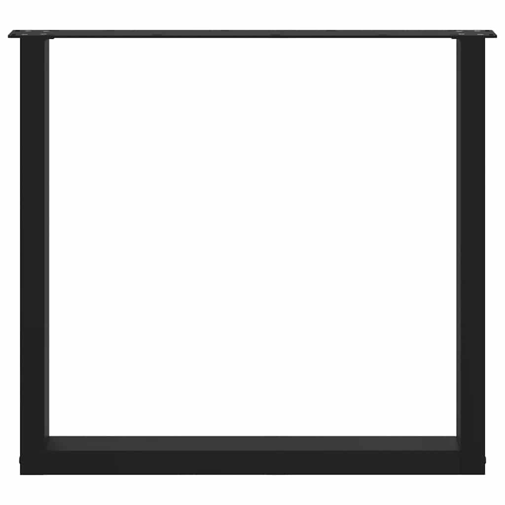 Valgomojo stalo kojelės, 2 vnt., juodos, 90x(72-73) cm, plienas, U formos