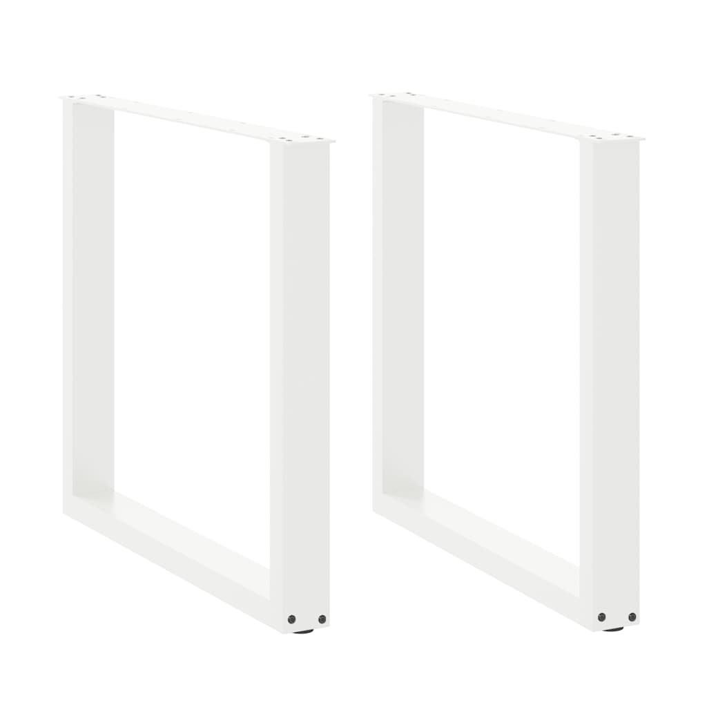 Valgomojo stalo kojelės, 2 vnt., baltos, 90x(72-73) cm, plienas, U formos