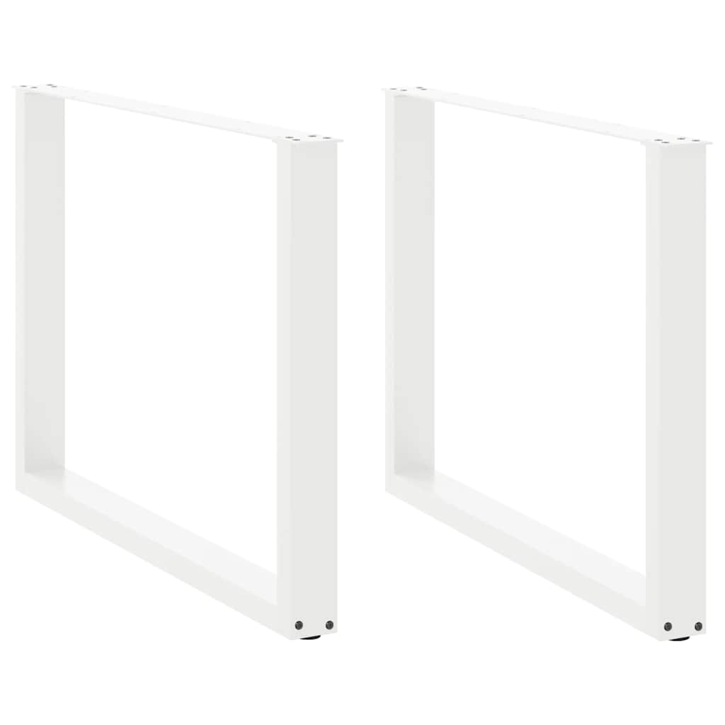 Dining table legs, 2 pcs., white, 100x(72-73) cm, steel, U-shaped