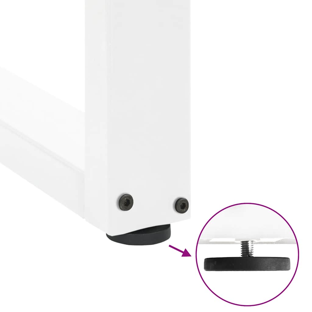 Dining table legs, 2 pcs., white, 100x(72-73) cm, steel, U-shaped