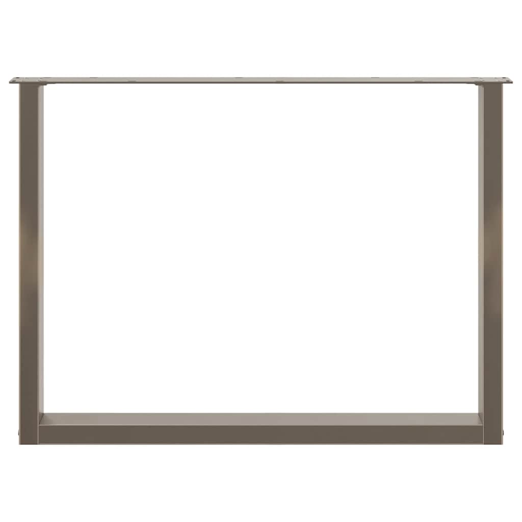 Valgomojo stalo kojelės, U formos, 2 vnt., natūralus plienas, 100 x (72-73) cm, plienas