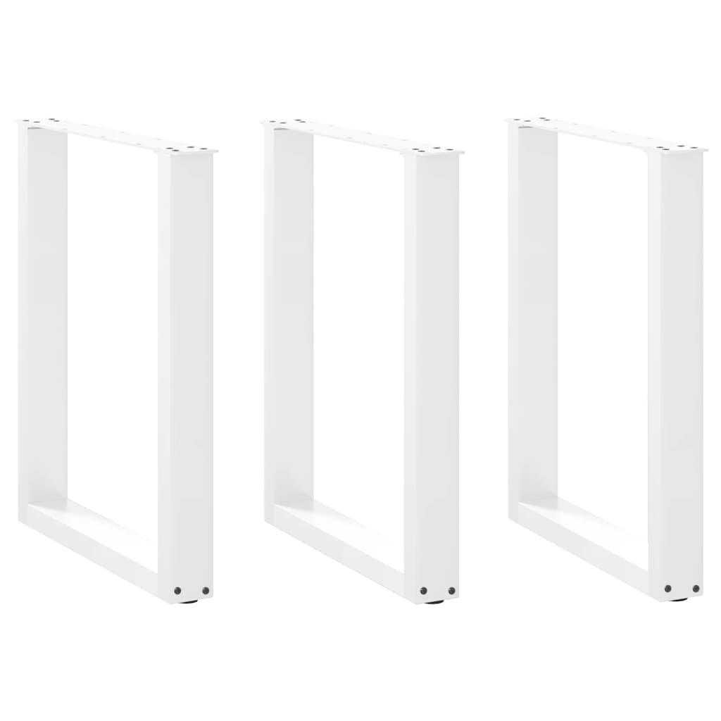 Valgomojo stalo kojelės, 3 vnt., baltos, 70x(72-73) cm, plienas, U formos