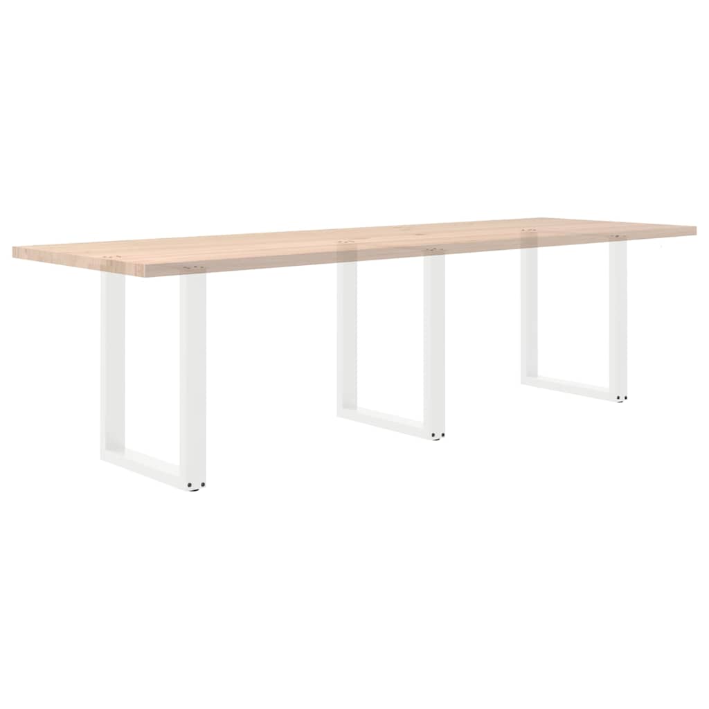 Valgomojo stalo kojelės, 3 vnt., baltos, 70x(72-73) cm, plienas, U formos