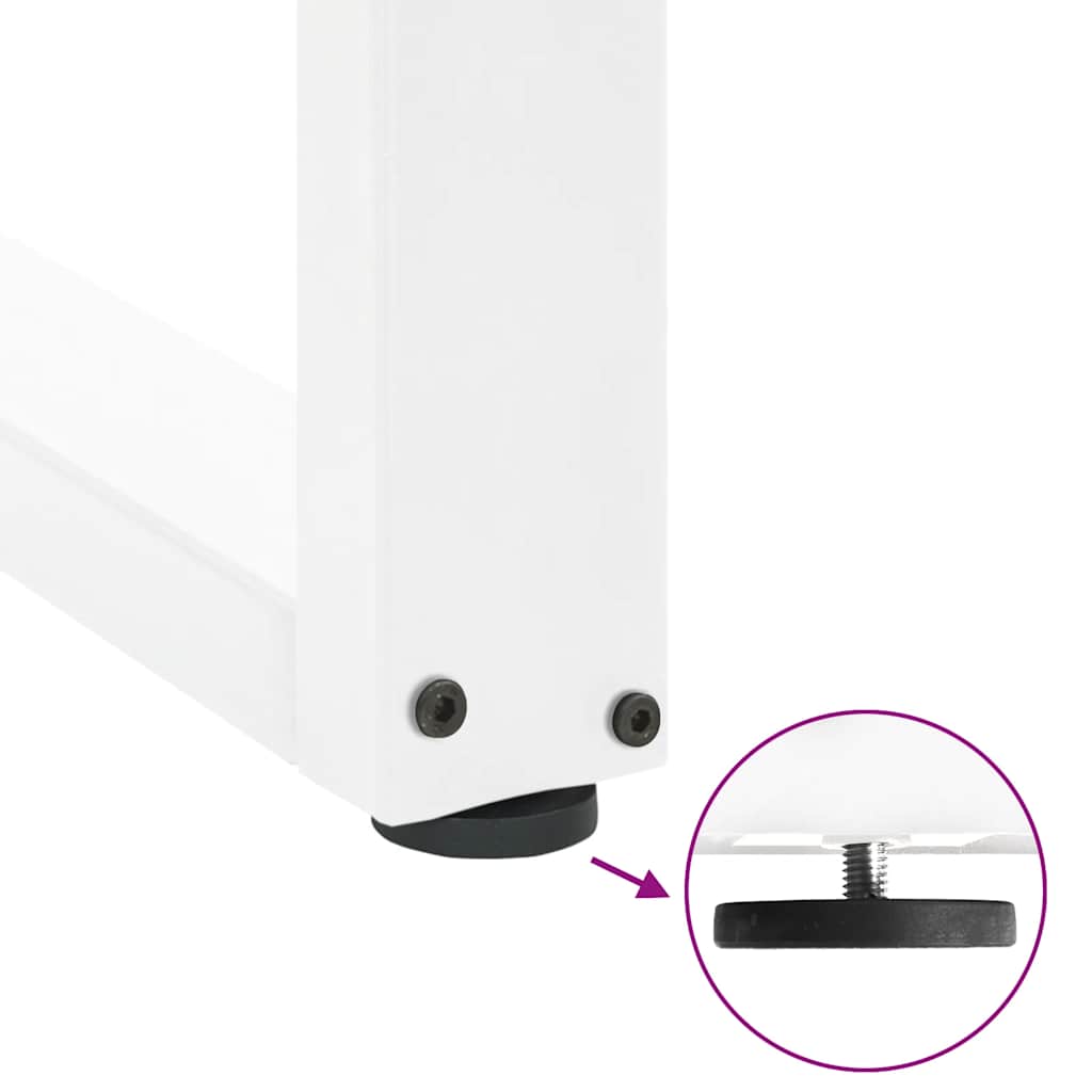 Valgomojo stalo kojelės, 3 vnt., baltos, 70x(72-73) cm, plienas, U formos