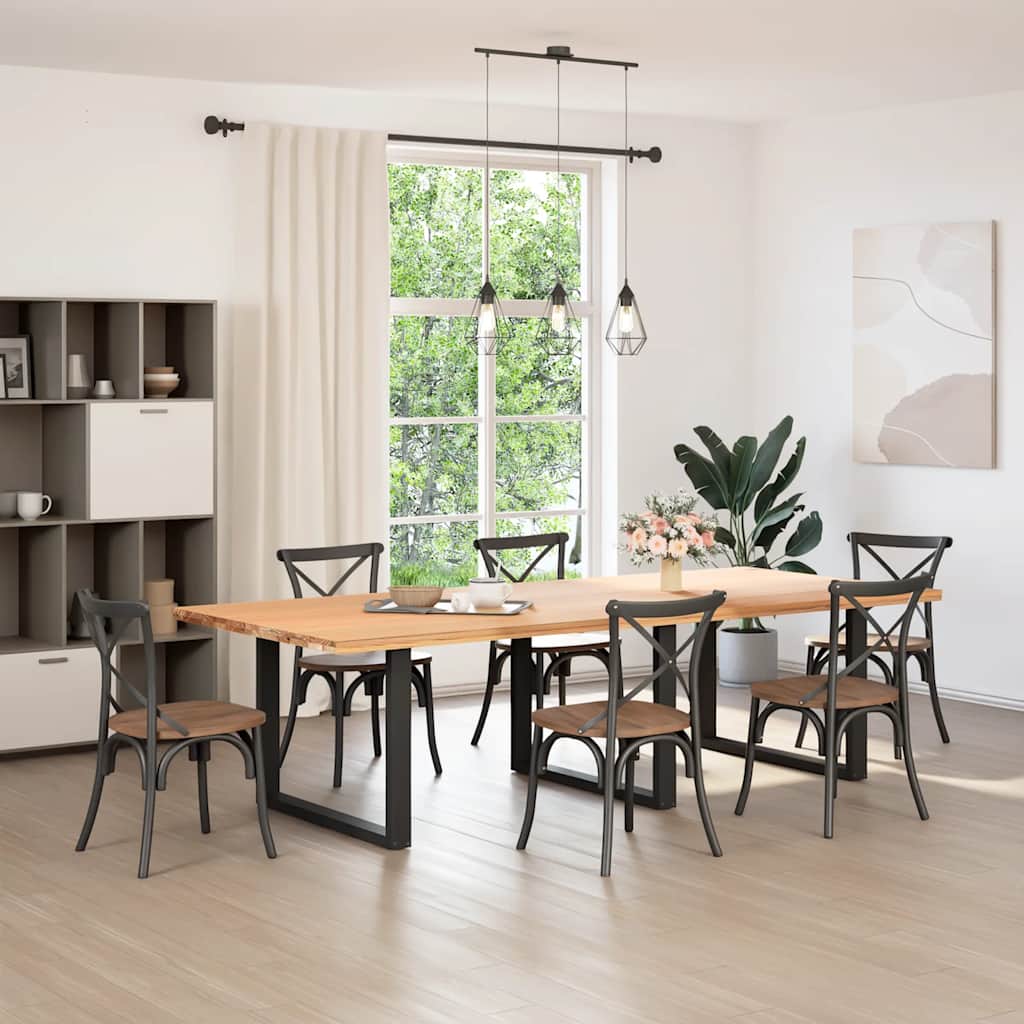 Valgomojo stalo kojelės, 3 vnt., juodos, 100x(72-73) cm, plienas, U formos