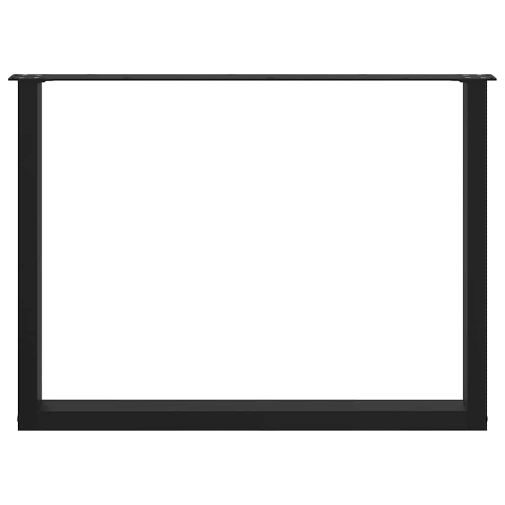 Valgomojo stalo kojelės, 3 vnt., juodos, 100x(72-73) cm, plienas, U formos
