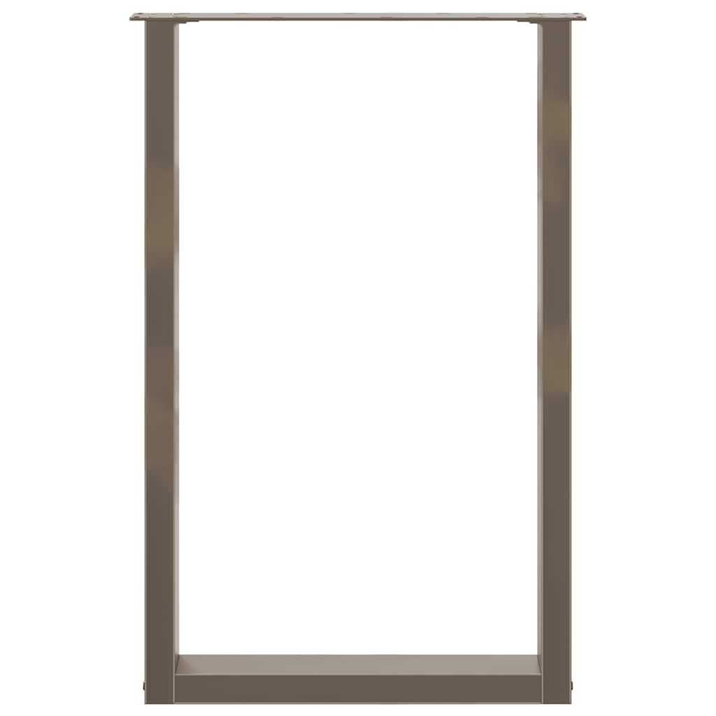 Bāra galda kājas, U formas, 2 gab., dabīgs tērauds, 60x(90-91) cm, tērauds