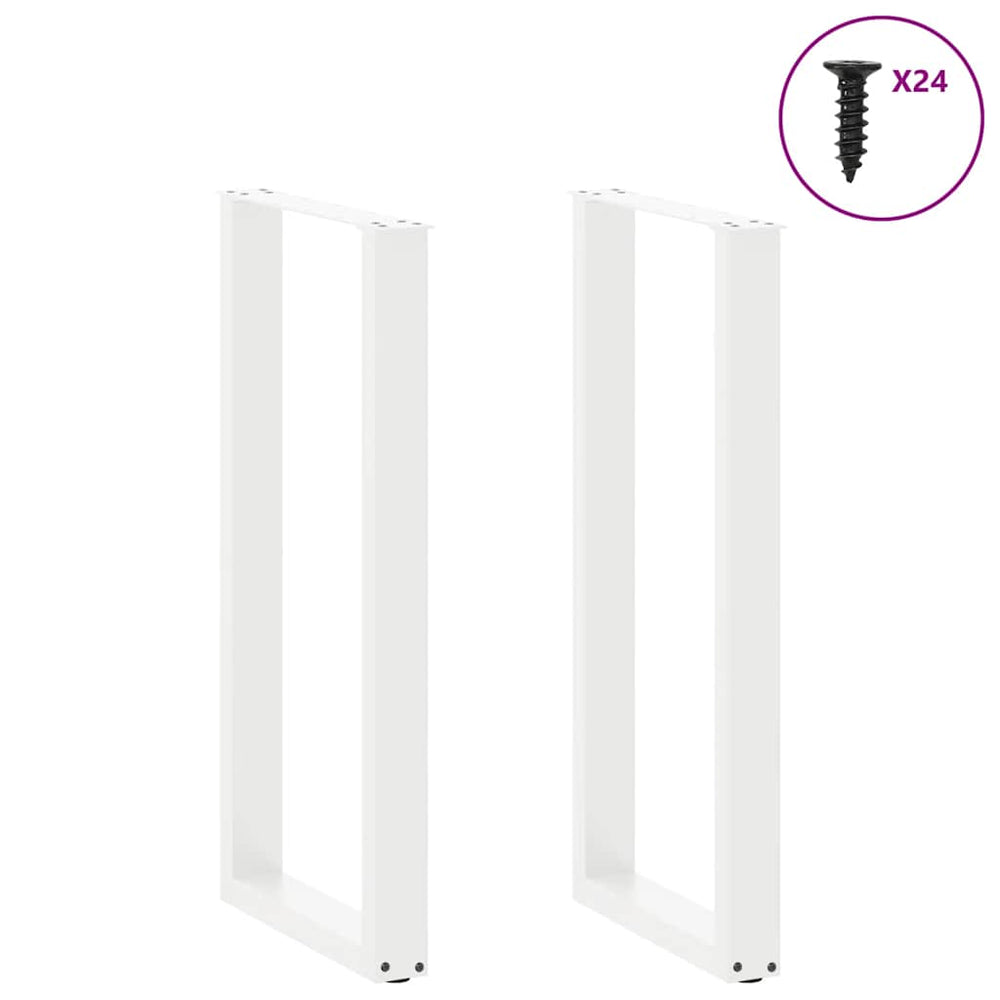 Bar Table Legs, U-shaped, 2 pcs, white, 50x(100-101) cm, steel