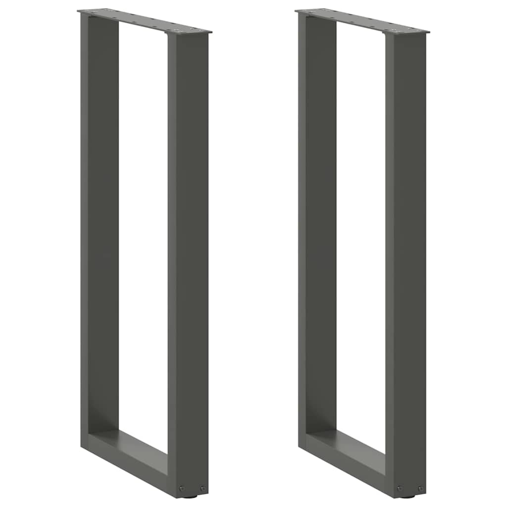 Baro stalo kojos, U formos, 2 vnt., antracito spalvos, 50x(100-101) cm, plienas