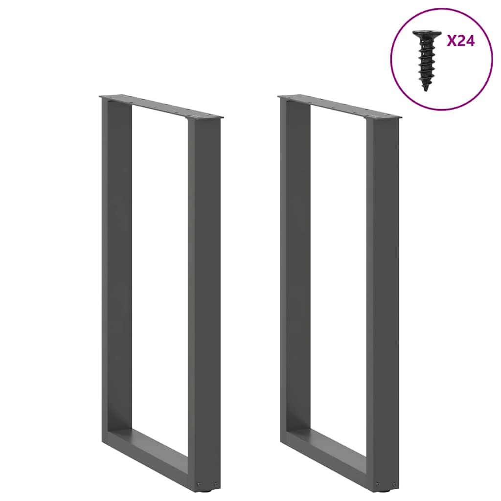 Baro stalo kojos, U formos, 2 vnt., antracito spalvos, 60x(100-101) cm, plienas