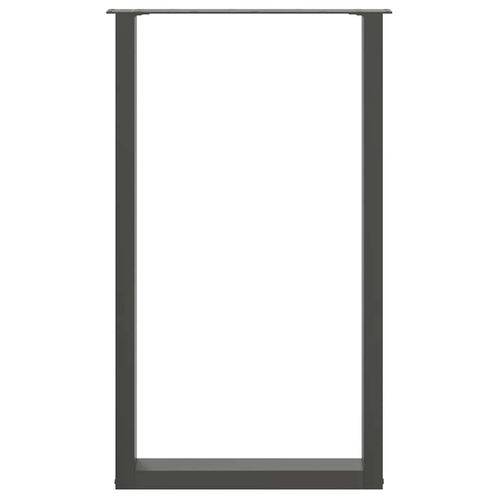 Baro stalo kojos, U formos, 2 vnt., antracito spalvos, 60x(100-101) cm, plienas