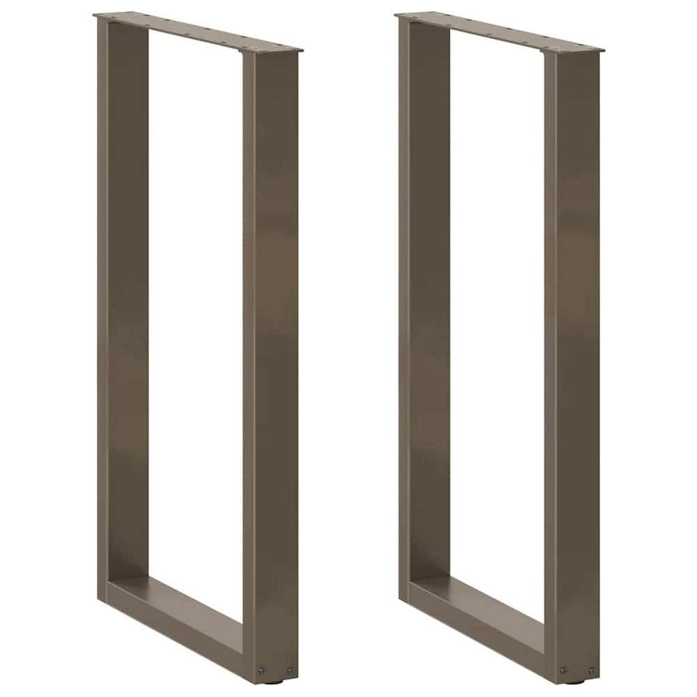 Bar table legs, U-shaped, 2 pcs, natural steel, 60x(100-101) cm, steel