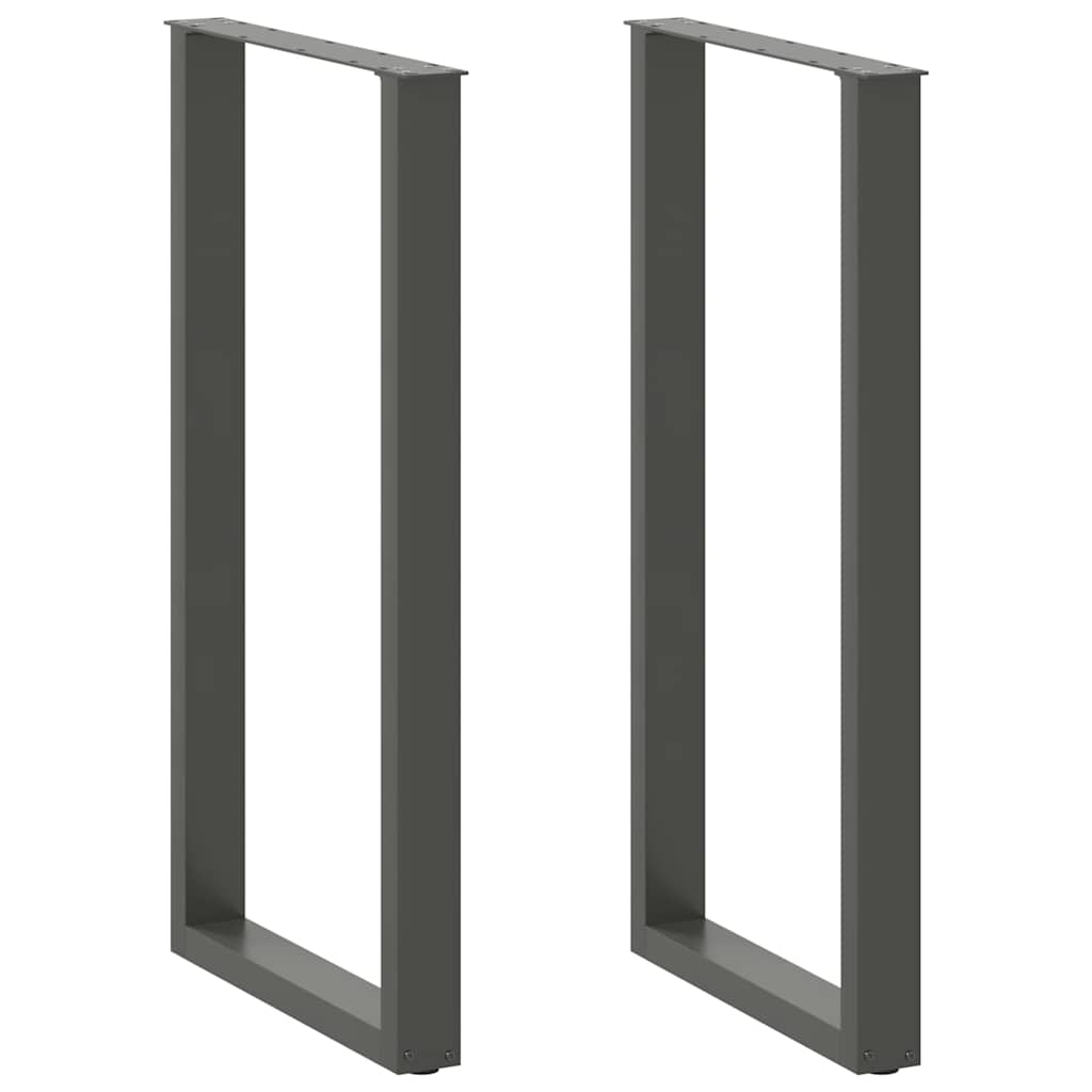 Bar Table Legs, U-shaped, 2 pcs, Anthracite, 60x(110-111) cm, Steel