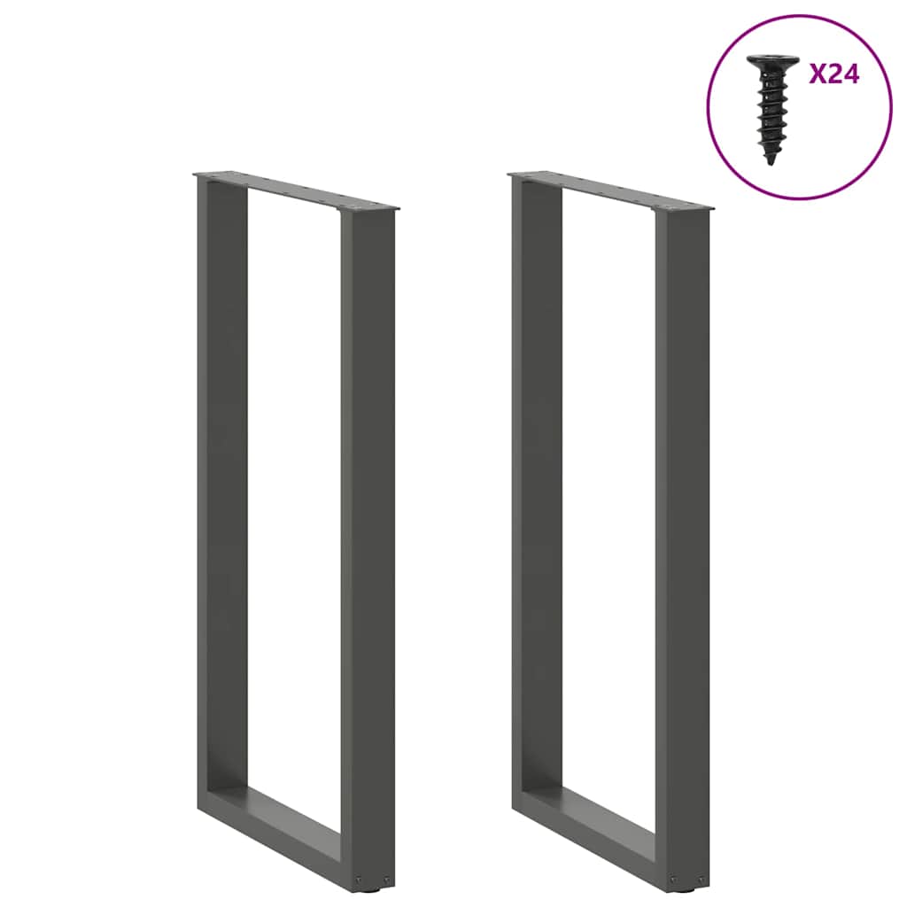 Bar Table Legs, U-shaped, 2 pcs, Anthracite, 60x(110-111) cm, Steel