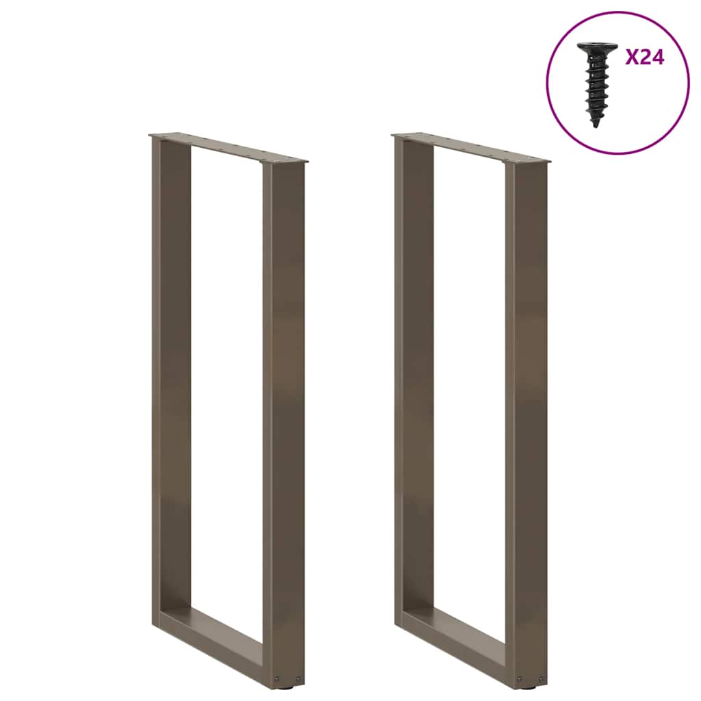 Bar table legs, U-shaped, 2 pcs, natural steel, 60x(110-111) cm, steel