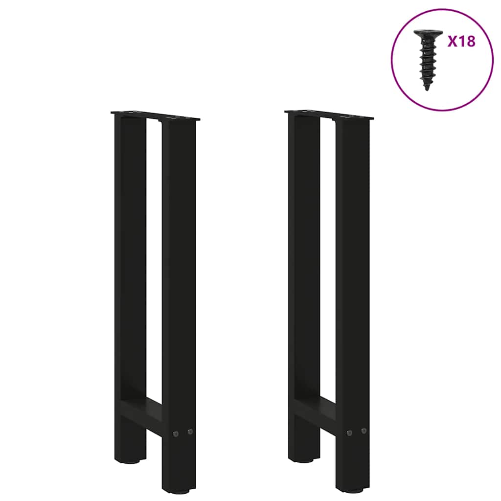 Konsolinio stalo kojos, juodos, 2 vnt., 28x(72-73) cm, plienas