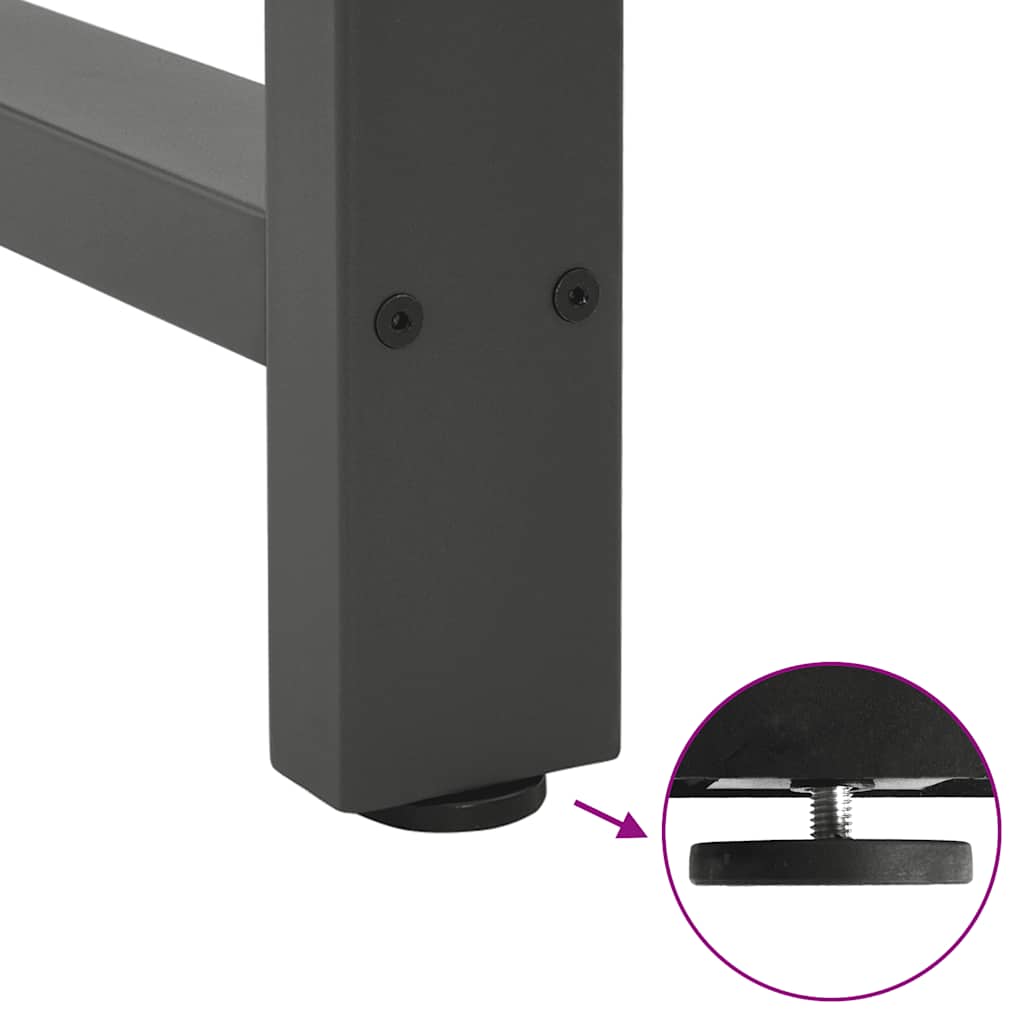 Konsolinio stalo kojos, antracito spalvos, 2 vnt., 38x(72-73) cm, plienas
