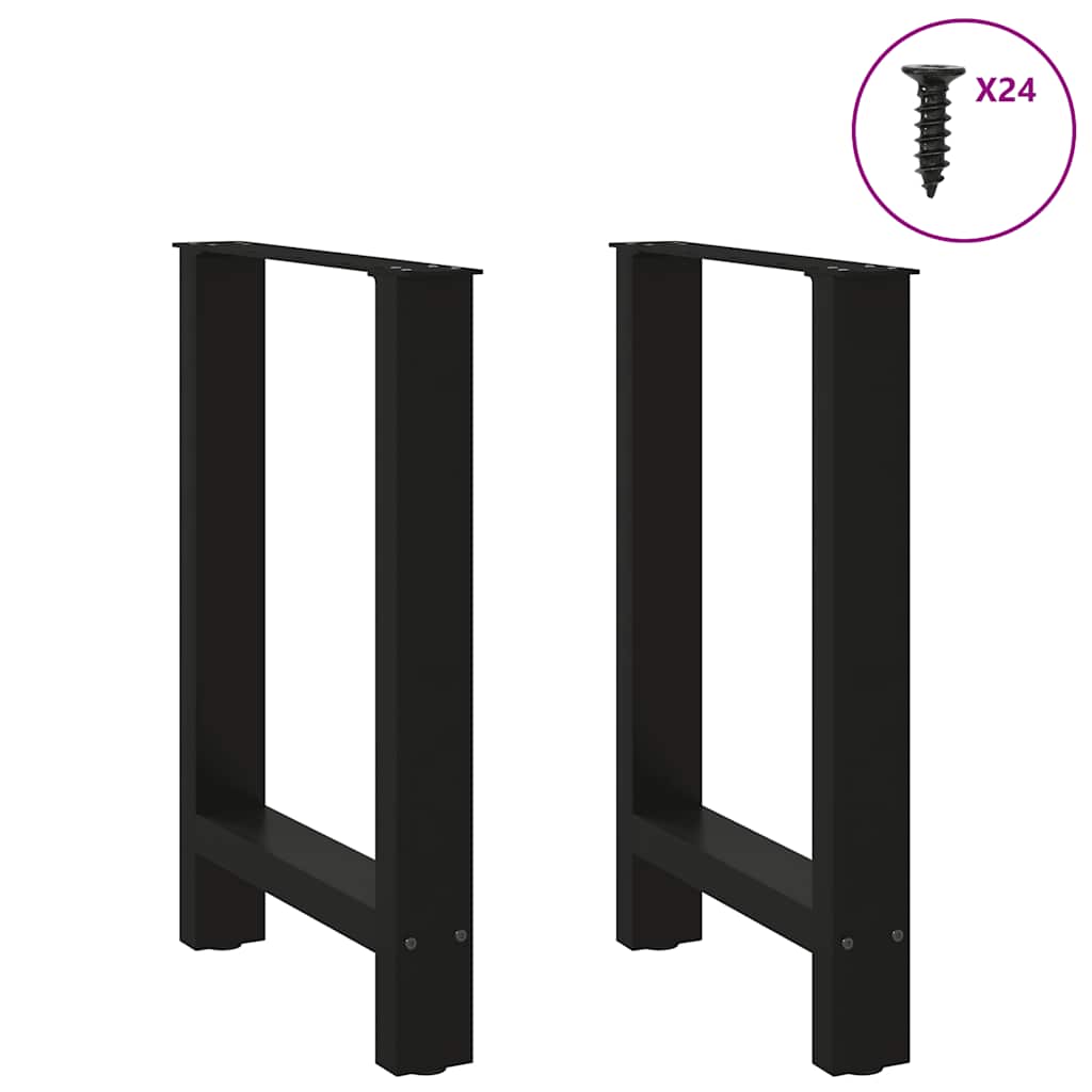 Valgomojo stalo kojos, juodos, 2 vnt., 50x(72-73) cm, plienas