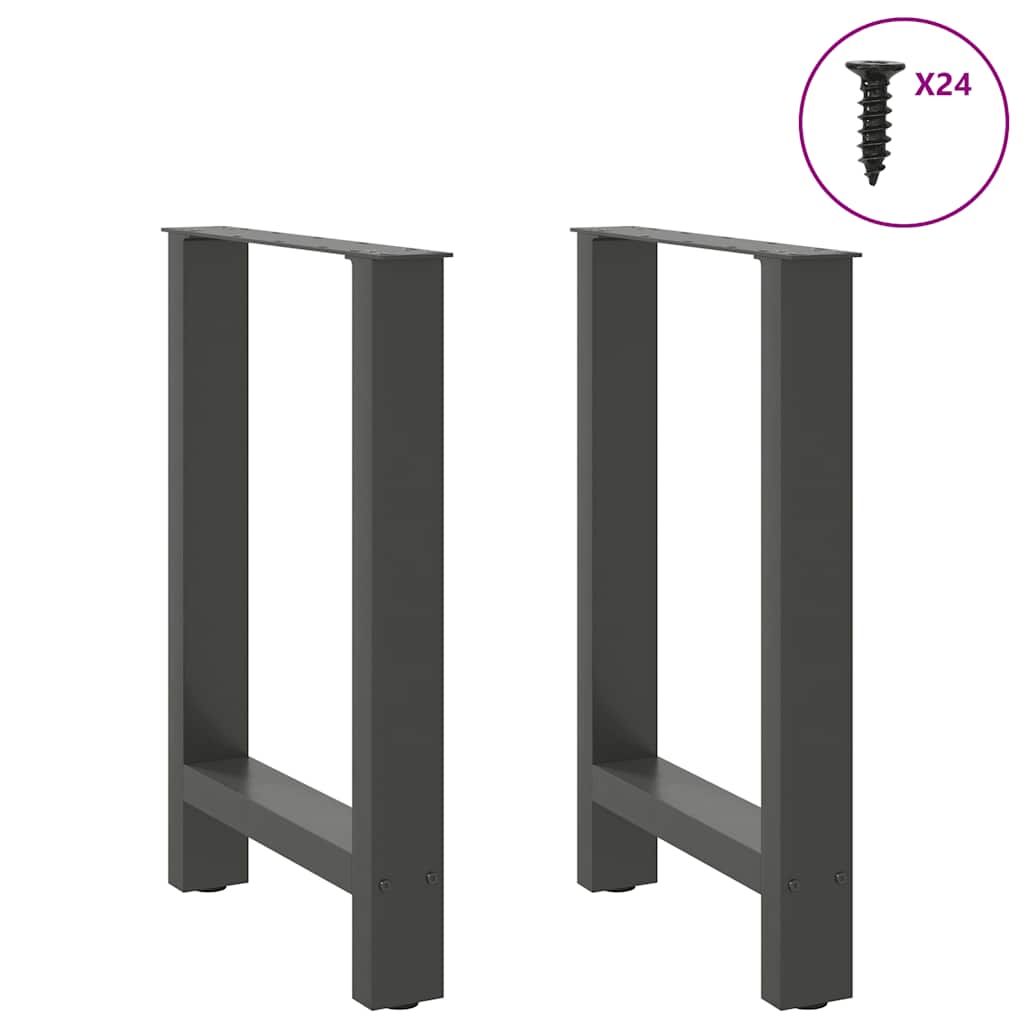 Dining table legs, anthracite, 2 pcs., 50x(72-73) cm, steel