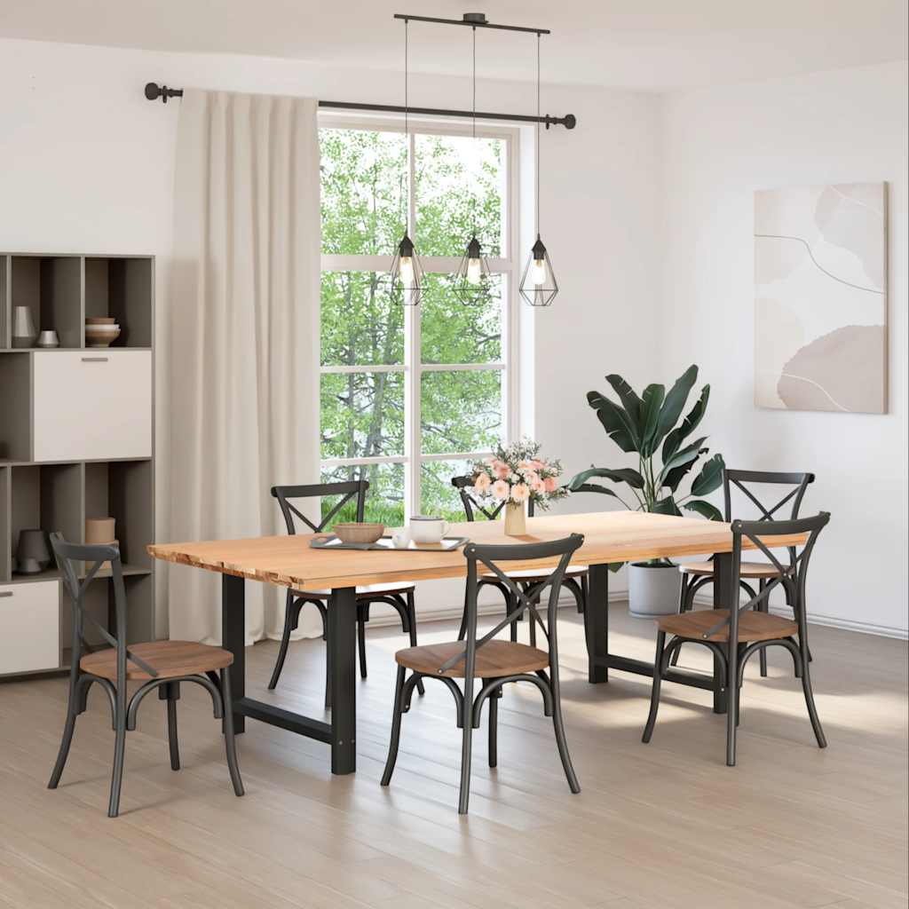 Valgomojo stalo kojos, juodos, 2 vnt., 90x(72-73) cm, plienas