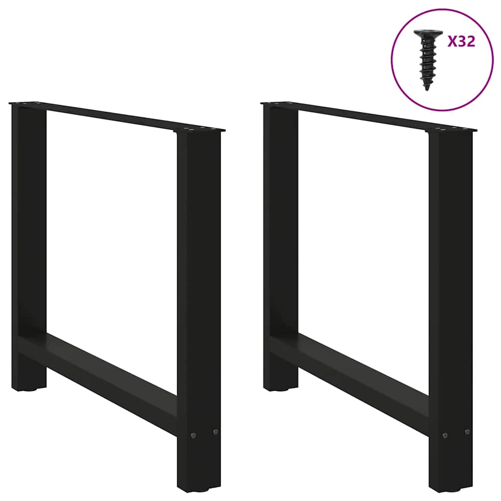 Valgomojo stalo kojos, juodos, 2 vnt., 90x(72-73) cm, plienas