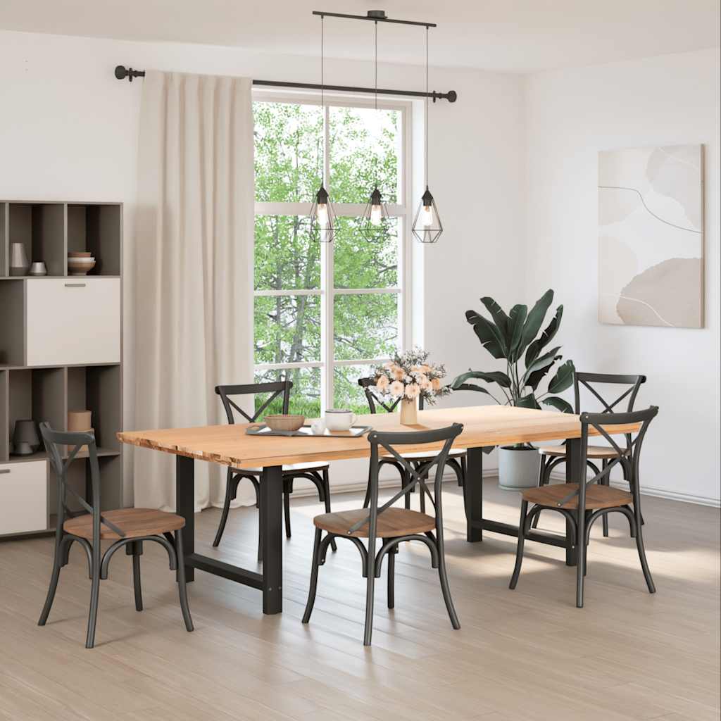 Valgomojo stalo kojos, juodos, 2 vnt., 100 x (72-73) cm, plienas