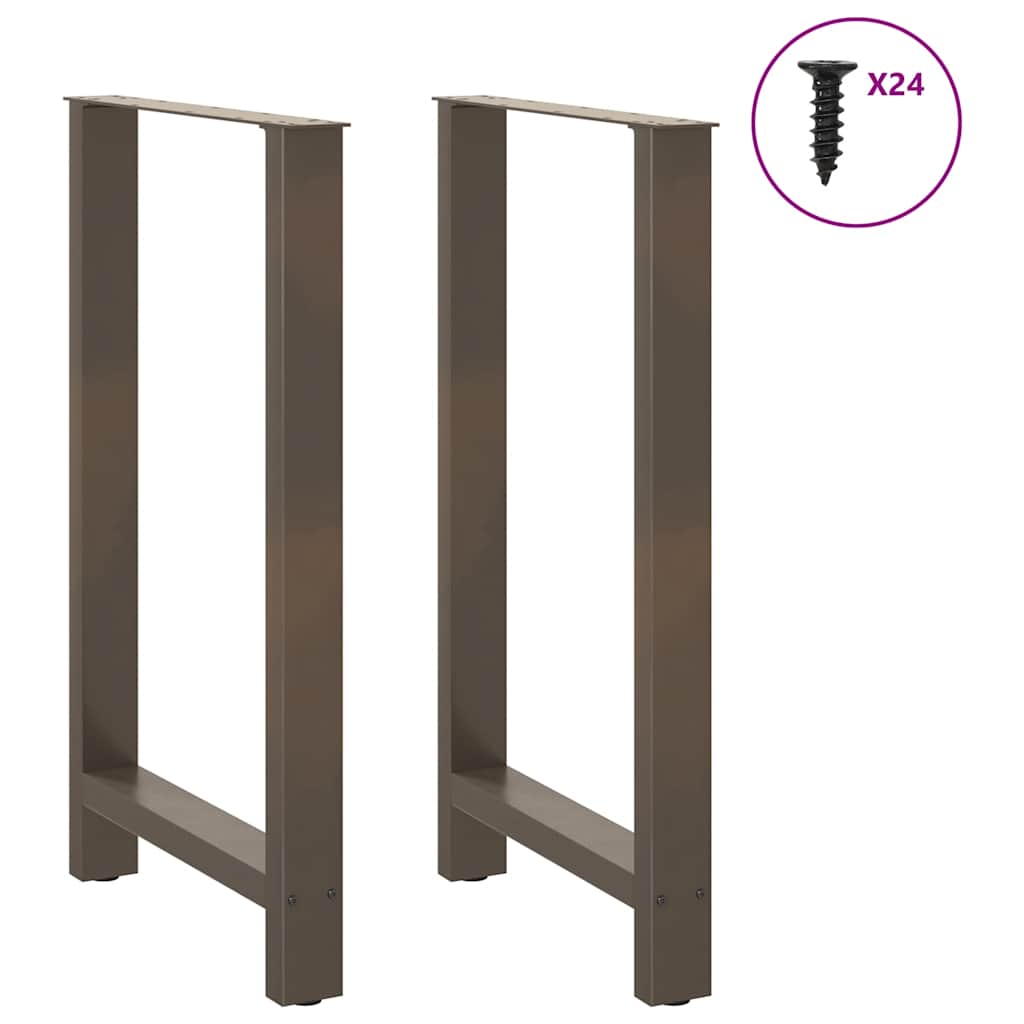 Bar table legs, 2 pcs, 60x(100-101) cm, natural steel