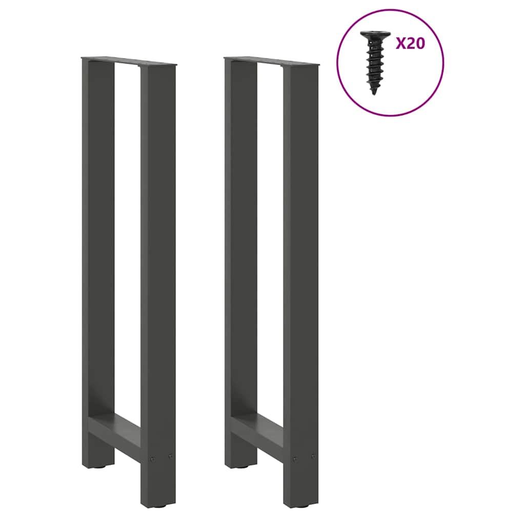 Baro stalo kojos, antracito spalvos, 2 vnt., 40x(110-111) cm, plienas