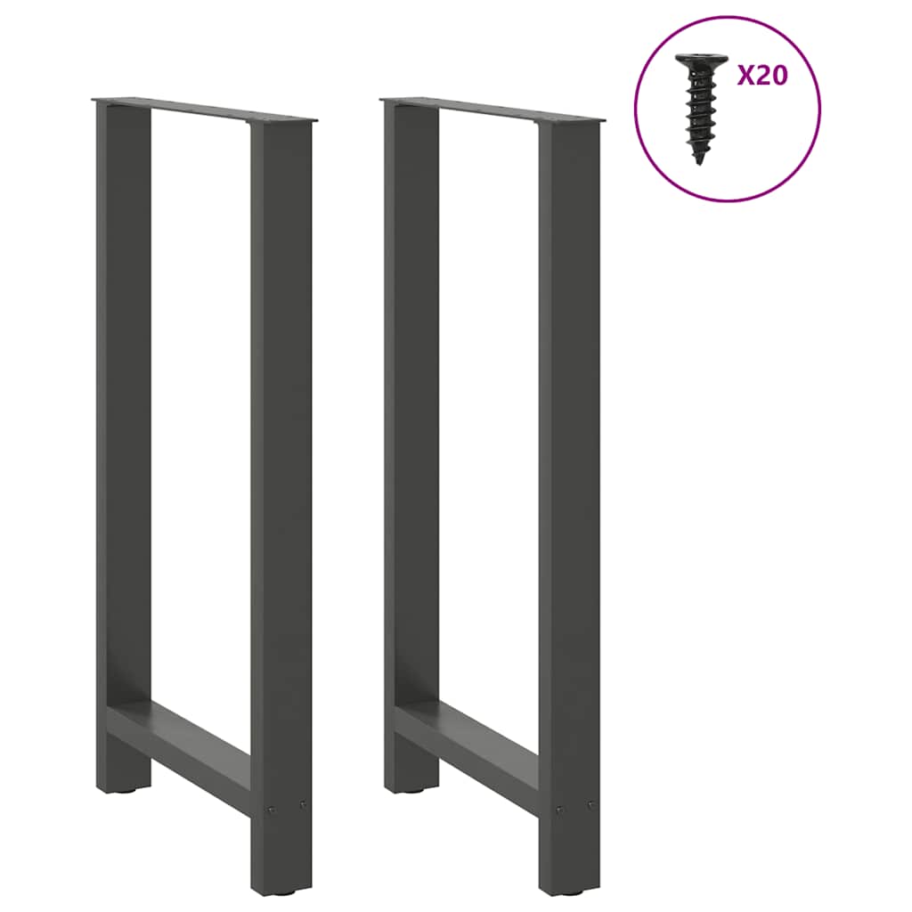 Bar table legs, anthracite, 2 pcs., 60x(110-111) cm, steel