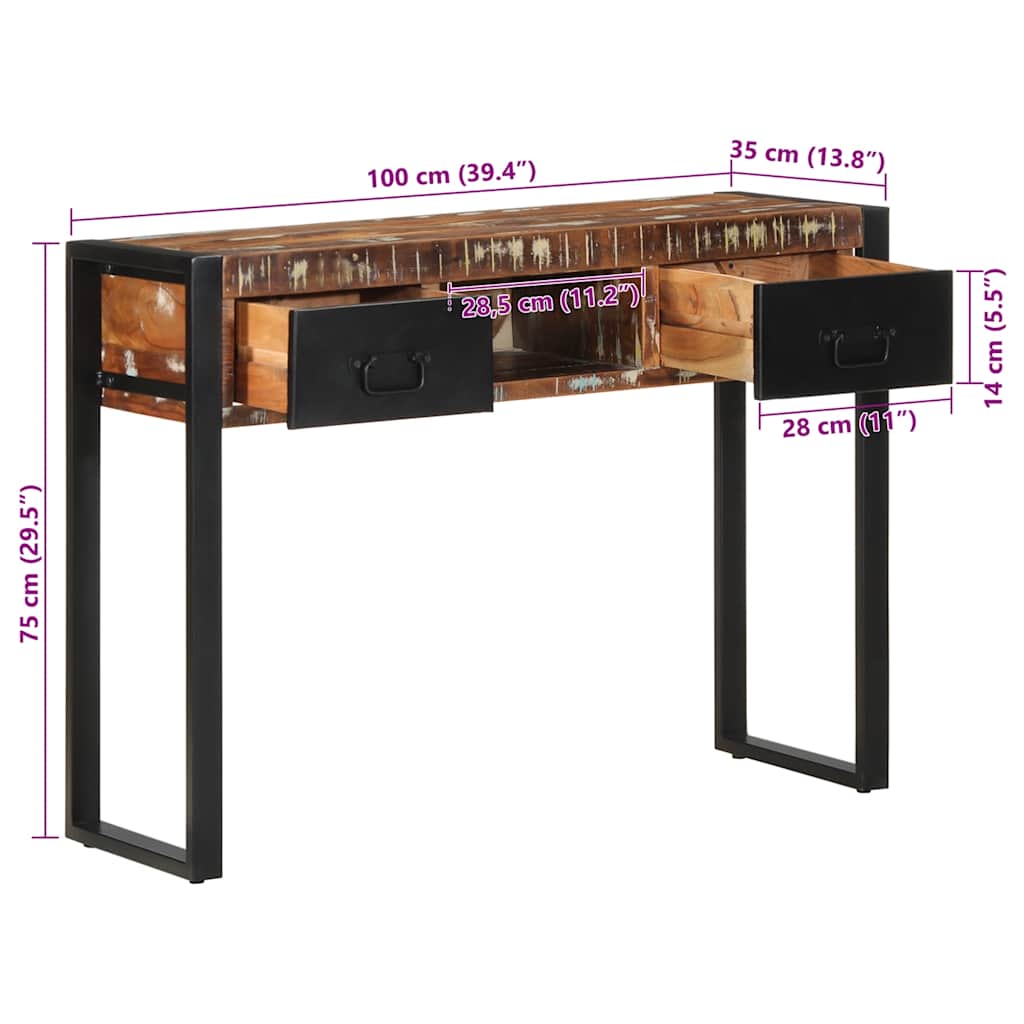 konsolinis stalas daugiaspalvis 100x35x75 cm